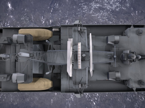 War Ship Fregat 11356 3D Model
