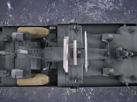 War Ship Fregat 11356 3D Model