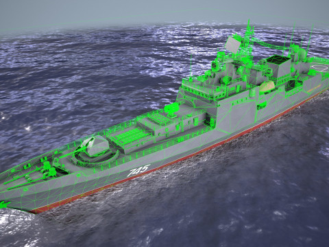 War Ship Fregat 11356 3D Model