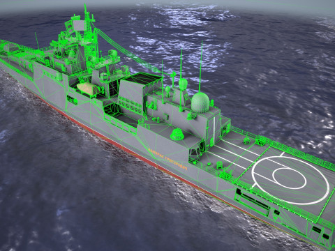 War Ship Fregat 11356 3D Model