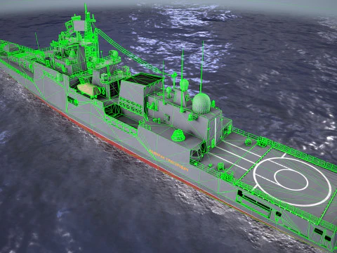 War Ship Fregat 11356 3D Model