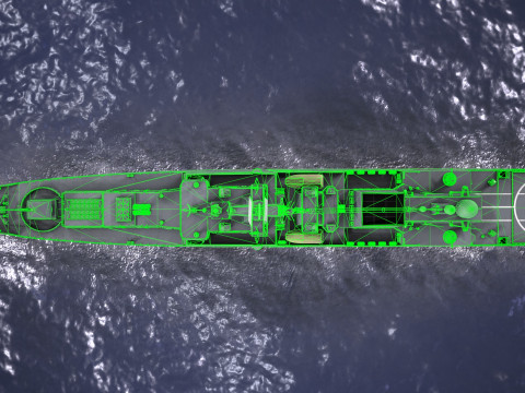 War Ship Fregat 11356 3D Model