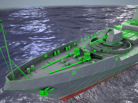 War Ship Fregat 11356 3D Model