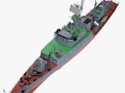 War Ship Corvette 1124M 3D Model