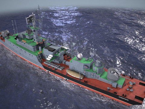 War Ship Corvette 1124M 3D Model
