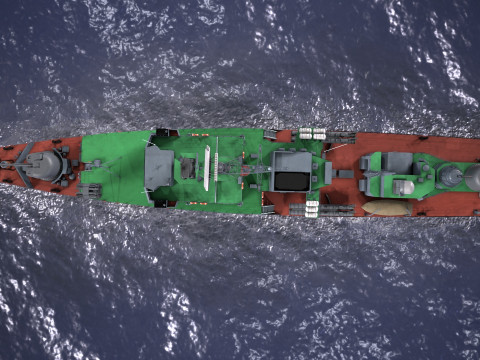 War Ship Corvette 1124M 3D Model