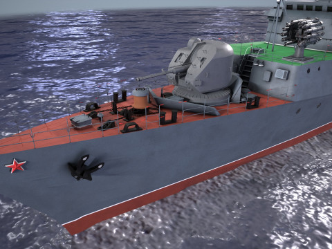War Ship Corvette 1124M 3D Model