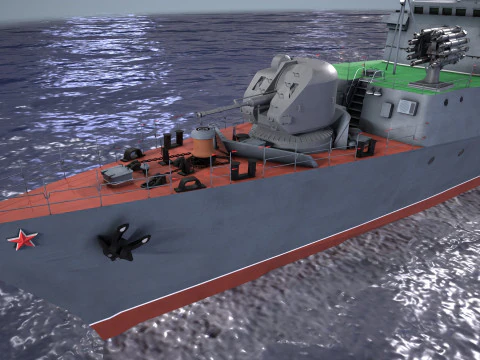 War Ship Corvette 1124M 3D Model