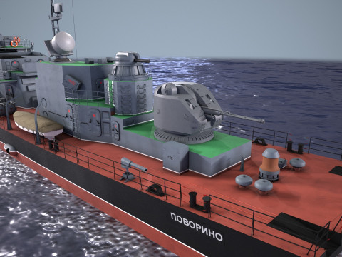 War Ship Corvette 1124M 3D Model