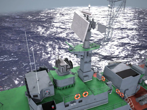 War Ship Corvette 1124M 3D Model