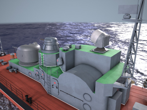 War Ship Corvette 1124M 3D Model