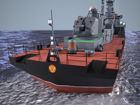 War Ship Corvette 1124M 3D Model