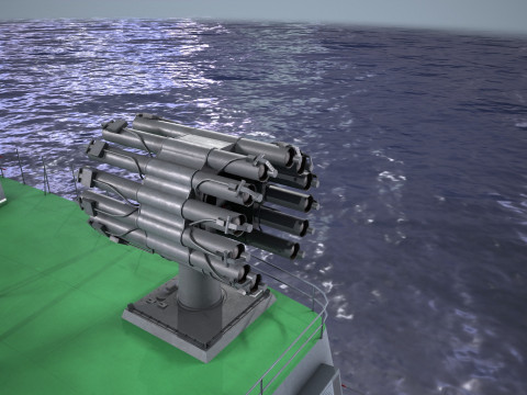 War Ship Corvette 1124M 3D Model