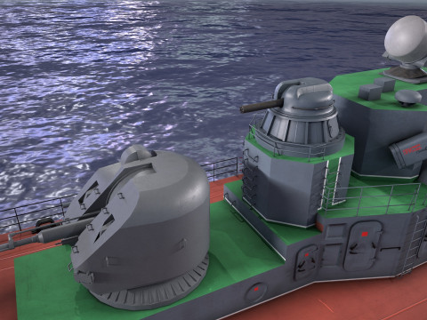 War Ship Corvette 1124M 3D Model