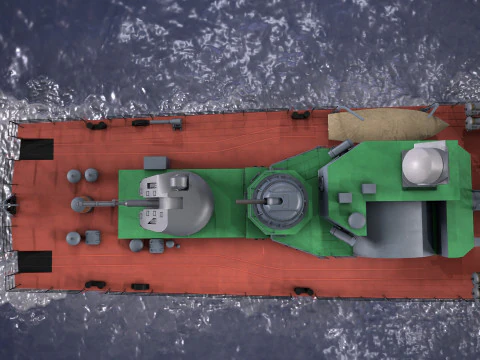 War Ship Corvette 1124M 3D Model