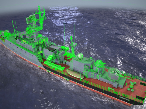 War Ship Corvette 1124M 3D Model