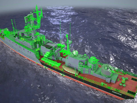 War Ship Corvette 1124M 3D Model