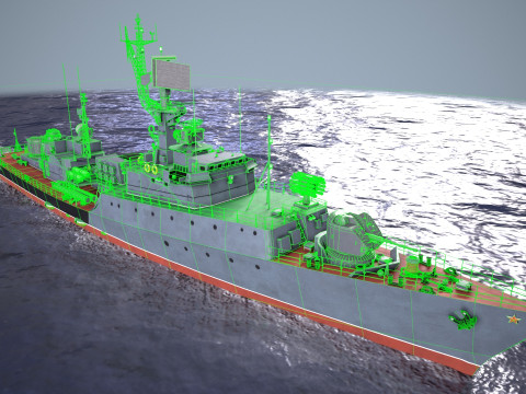 War Ship Corvette 1124M 3D Model