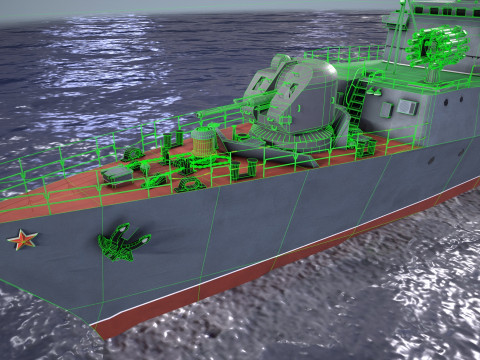 War Ship Corvette 1124M 3D Model