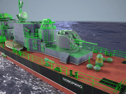 War Ship Corvette 1124M 3D Model