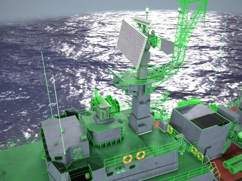 War Ship Corvette 1124M 3D Model