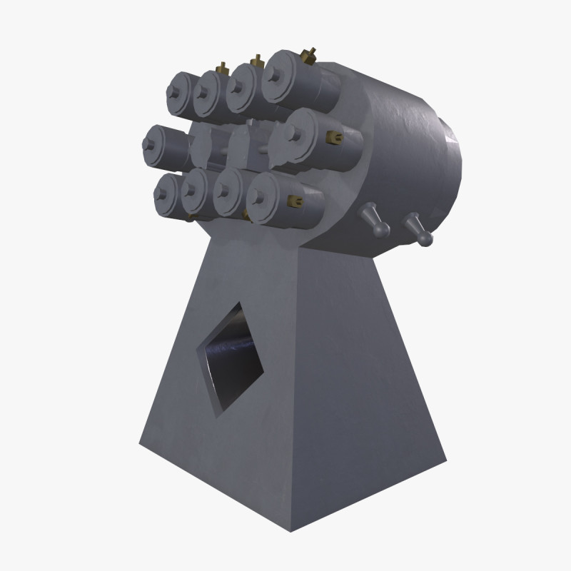 War Ship Countermeasures System KT-216 3D Modell .c4d .max .obj .3ds .fbx .stl .blend 