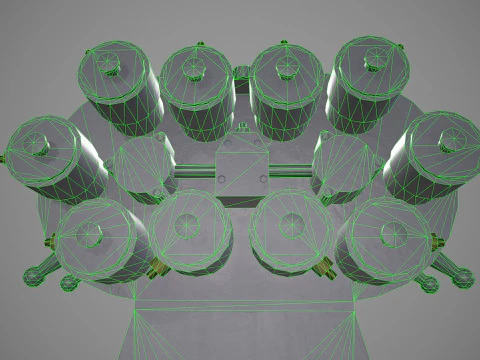 War Ship Countermeasures System KT-216 3D Model