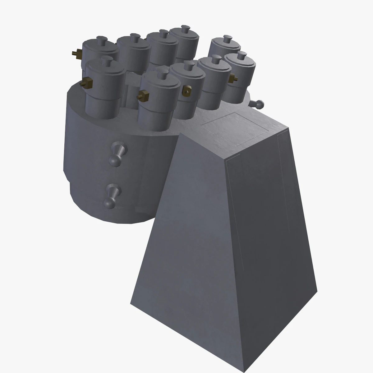 War Ship Countermeasures System KT-216 2 3D Model .c4d .max .obj .3ds .fbx .stl .blend