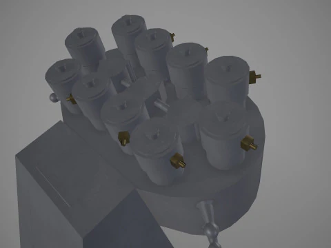 War Ship Countermeasures System KT-216 2 3D Model