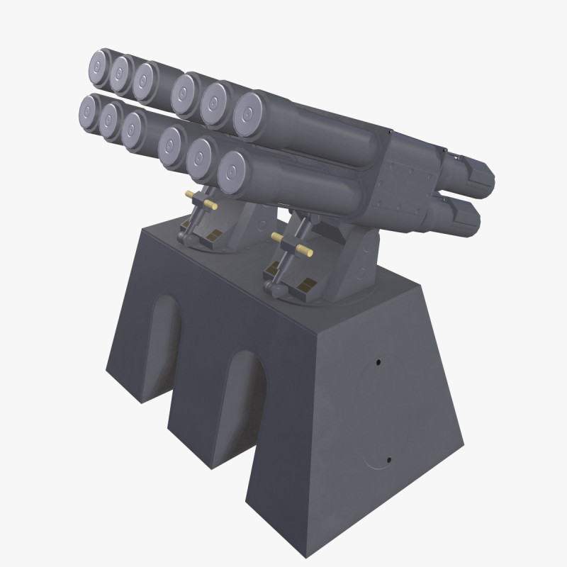 War Ship Countermeasures System KT-308 3D Модель .c4d .max .obj .3ds .fbx .stl .blend 