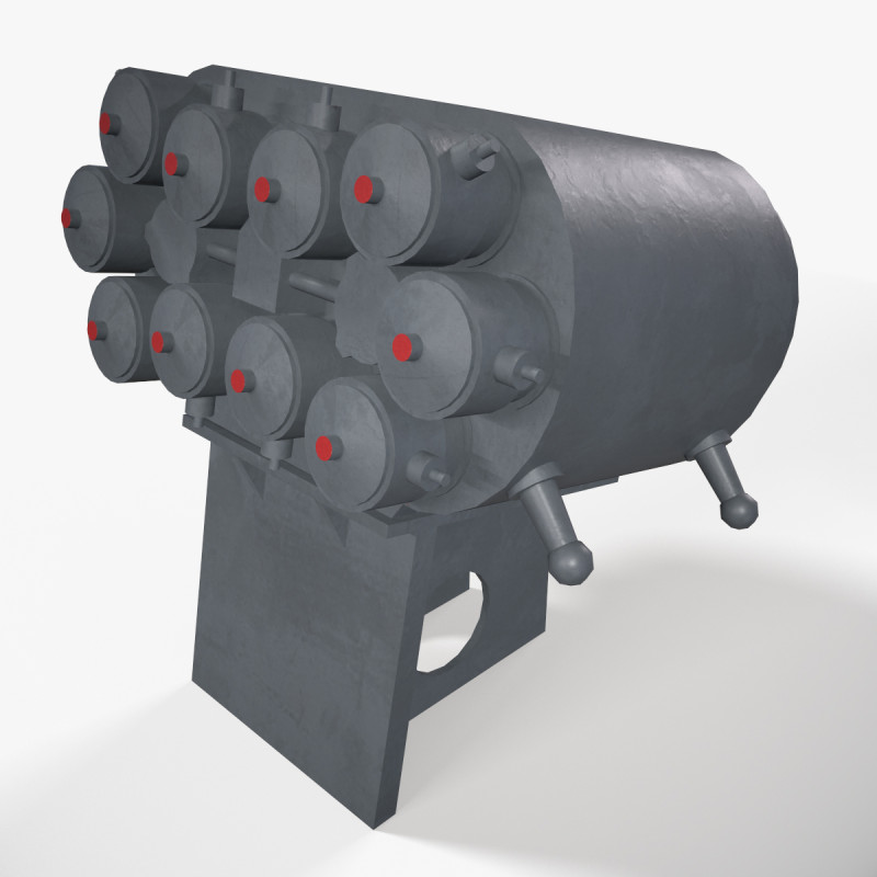 War Ship Countermeasures System PK-10 3D 模型 .c4d .max .obj .3ds .fbx .stl .blend 