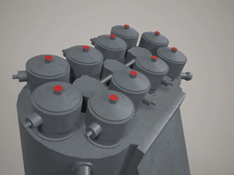 War Ship Countermeasures System PK-10 3D Model