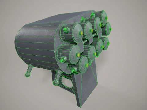 War Ship Countermeasures System PK-10 3D Model