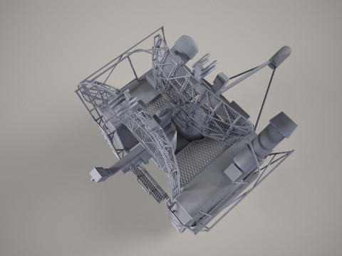 War Ship Radar Station 3R95 Kinzhal 3D Model