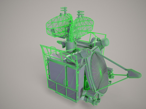 War Ship Radar Station 3R95 Kinzhal 3D Model