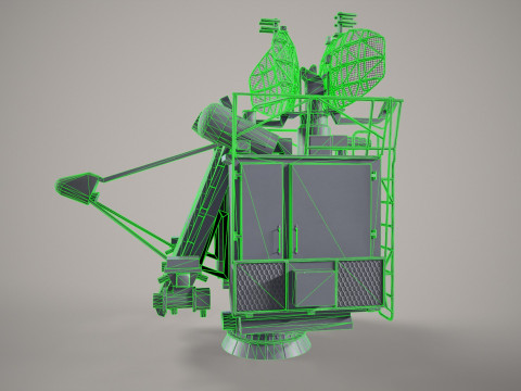 War Ship Radar Station 3R95 Kinzhal 3D Model