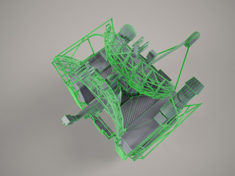 War Ship Radar Station 3R95 Kinzhal 3D Model