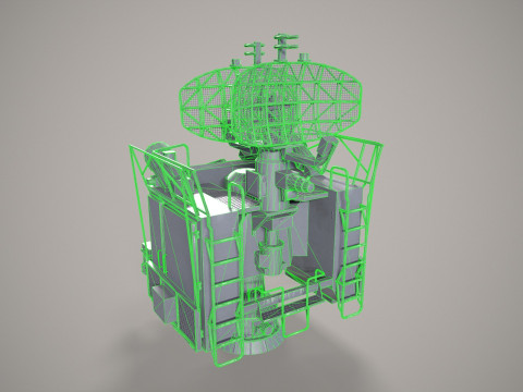 War Ship Radar Station 3R95 Kinzhal 3D Model
