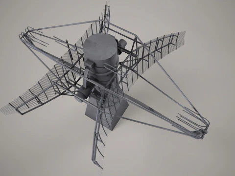 War Ship Radar Station MP-350 Podkat 3D Model