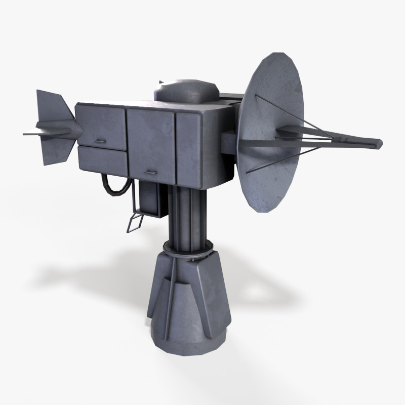 War Ship Radar Station MP-145 3D 모델 .c4d .max .obj .3ds .fbx .stl .blend