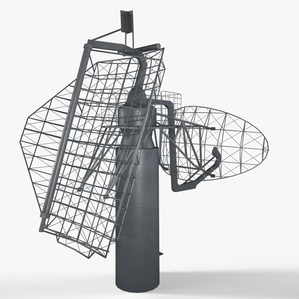 War Ship Radar Station MP-600 Voshod 3D Model .c4d .max .obj .3ds .fbx .stl .blend 