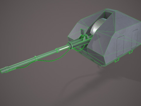 War Ship Cannon A-190-1 3D Modell