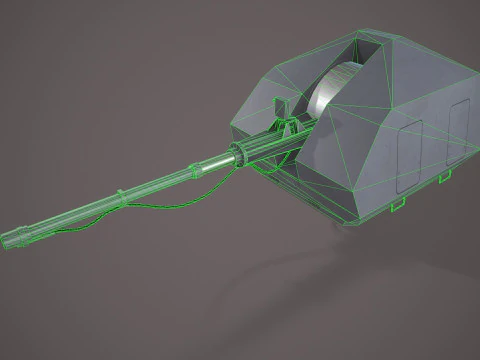 War Ship Cannon A-190-1 3D Model