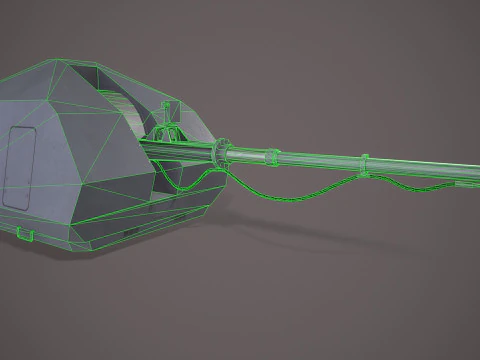 War Ship Cannon A-190-1 3D Model