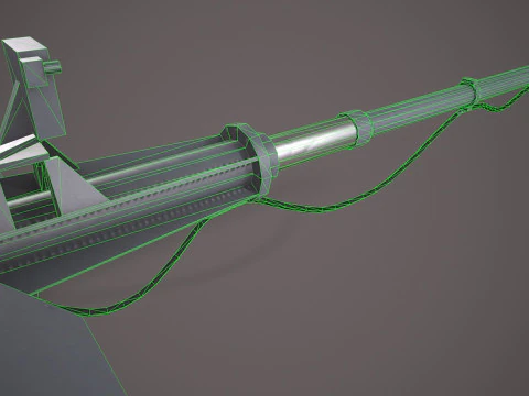 War Ship Cannon A-190-1 3D Model
