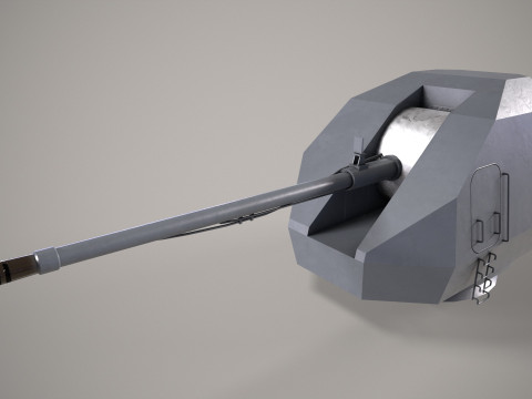 War Ship Cannon A-192M Model 3D