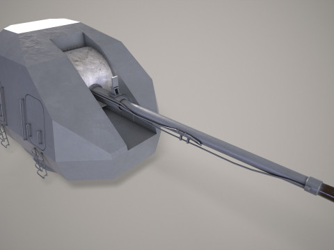 War Ship Cannon A-192M Model 3D