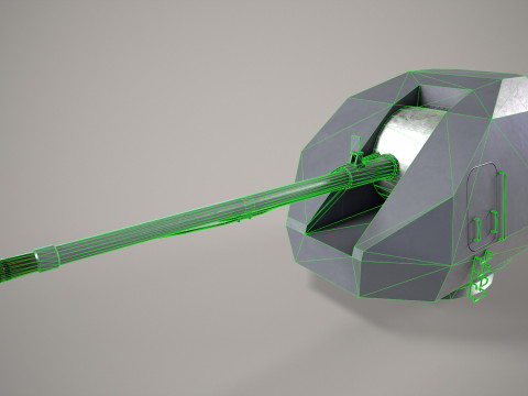 War Ship Cannon A-192M Model 3D