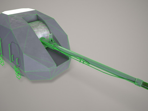 War Ship Cannon A-192M Model 3D