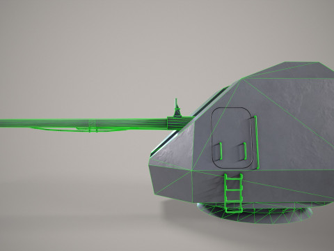 War Ship Cannon A-192M Model 3D
